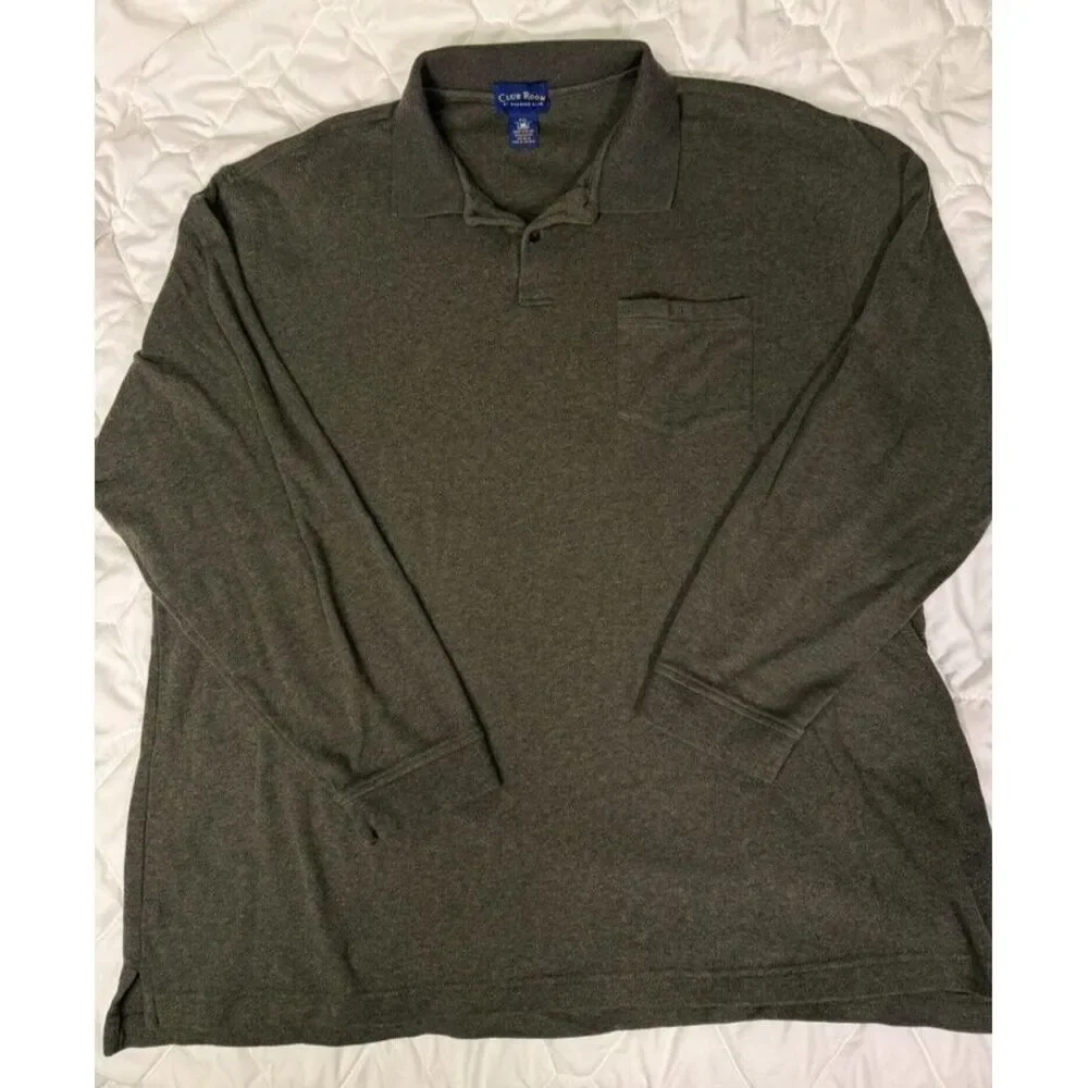 Club Room by Charter Club XXL Mens 1/4 Button Front Green Long Sleeve Knit‎
